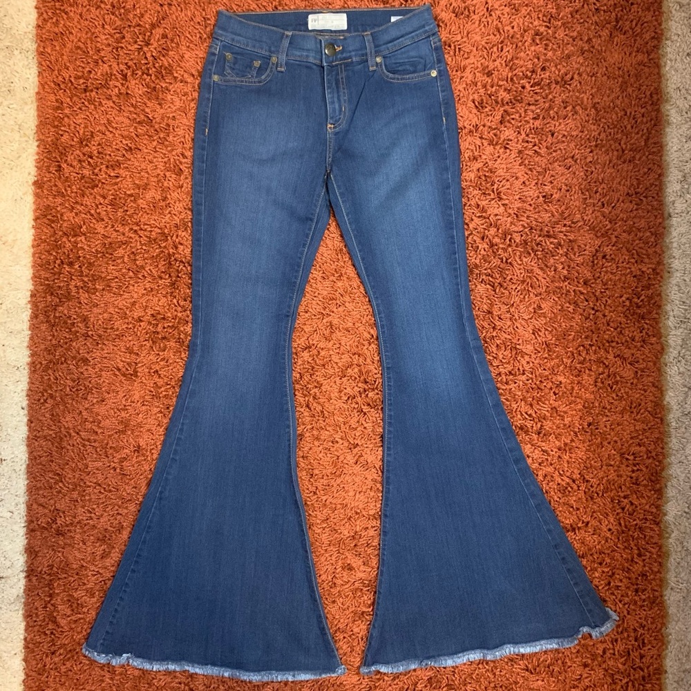 Free People denim super flare jeans